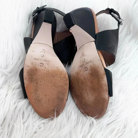 CORSO COMO | Black Leather Sandals Ankle Boot Style Heel Strap | Size 9 - Picture 6 of 9